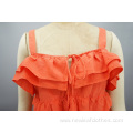 New Design Fashion Girls Sleeveless Ruffle Strap Dress